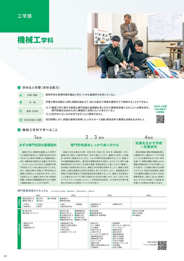 福岡大学工学部 機械工学科教科書セット 福岡大学 学部ガイド2026 工学部