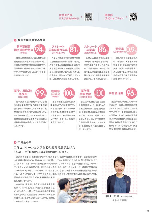 福岡大学 学部ガイド2026 薬学部